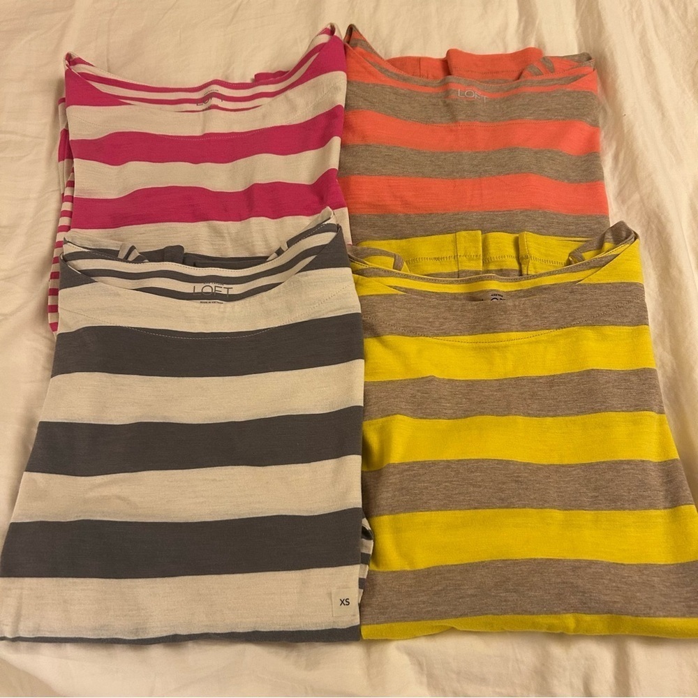 9 pieces of LOFT cotton 3/4 sleeve boat neck T-shirt - Picture 2 of 4